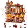 ROBOTIME Coffee Factory Modello Meccanico Cinetico, Kit Puzzle 3D in Legno per Adulti, Set di Costruzione Fai-da-Te, Decorazione per la Casa, Regalo di Compleanno