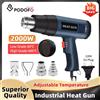 NONE Pistola Termica Podofo 220V 2000W con 4 Ugelli 60-600 ° Spina EU Combinata Standard Regolabile Infinitamente per Saldatura, Modellatura e Asciugatura