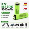 RYOBI Batteria agli ioni di litio 21700 3.7V 5000mAh 40A Ricaricabile ad Alta Capacità, Consegna Rapida dall'UE, Batteria ad Alta Potenza per Utensili Elettrici, Torce, Elettronica Fai-da-Te, Dispositivi