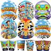 TAKARA TOMY Set Decorazioni per Festa di Compleanno, Stoviglie Usa e Getta, Piatti, Bicchieri, Tovaglia, Palloncini, Sacchetti Regalo, Decorazioni per Bambini da 1 a 9 Anni