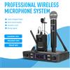 LMBGM Microfono Lavalier Wireless LMBGM R12 UHF Professionale a Doppio Canale con Clip per Cuffie, Sistema Microfonico Bodypack e Microfono Portatile, Frequenza Regolabile, Trasmissione Stabile fino a 50M