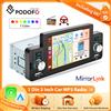 Podofo Autoradio 5'' con Carplay e Android Auto per Lettore Multimediale Universale MP5, BT, FM, 1din, Unità Principale Autoradio, SWC, Sistema Multimediale Intelligente per Auto, Stereo con EQ,