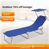NONE Sedia a sdraio pieghevole da esterno con apertura frontale regolabile, sedia da campeggio reclinabile portatile con tettuccio rimovibile, lettino prendisole pieghevole leggero per spiaggia, giardino,