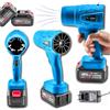 NONE Soffiatore a batteria 1050W 48V con motore brushless, velocità del vento 210 km/h, 128000 giri/min, 2 batterie incluse, portatile e manuale, per giardino, neve, polvere, asciugatura auto, accensione