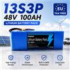 Nuovo pacco batteria ricaricabile agli ioni di litio da 48V 100Ah 13S3P, motore da 2000W con BMS, adatto per mountain bike elettriche fuoristrada e scooter elettrici urbani