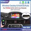 BONROAD Kit di Retrofit Wireless CarPlay Android Auto BONROAD, Interfaccia CarPlay per Volvo V40 V60 S60 XC60 V70 XC70 S80 2010 2011 2012 2013 2014 2015 con supporto Android Auto, Mirrorlink, Bluetooth,