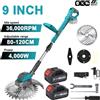 NONE Tagliaerba Elettrico Senza Spazzole per Giardino, Trimmer per Taglio Erba 36000RPM, Pieghevole, per Giardino e Cortile, Lunghezza Lama 80-120cm, Compatibile con Batteria Makita 21V