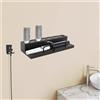 NONE Supporto da Parete per Arricciacapelli 38*13.8*7cm, Organizzatore in Acciaio Inox per Strumenti per Capelli con 7 Scomparti e Mensola per Arricciacapelli da Bagno