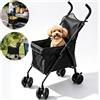 NONE Passeggino Pieghevole per Animali Domestici, Carrello da Shopping, Passeggino da Viaggio a 4 Ruote per Cani con Cestino Portaoggetti per Cuccioli e Gatti, Capacità di Carico 20kg