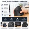 NONE Mouse Verticale Ergonomico Ricaricabile Wireless 2.4G USB, Mouse Ottico Silenzioso con 4 Livelli DPI