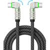 kuulaa Cavo KUULAA 240W Tipo C per Ricarica Rapida, Cavo ad Angolo di 180 Gradi per Giochi, per Caricabatterie di Telefoni Xiaomi Redmi Honor, Cavo USB C