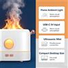 NONE Diffusore di aromi con effetto fiamma da 200 ml, USB-C DC 5V, umidificatore a ultrasuoni per oli essenziali, luce notturna con simulazione di fiamma a 3 colori, basso rumore inferiore a 36 dB,