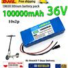 Pacco Batteria al Litio 36V 100000mAh 10S2P Ricaricabile, Adatto per Batteria di Scooter Elettrico con Motore da 500W