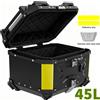 NONE Bauletto Moto 45L in Alluminio, Baule Posteriore Impermeabile, Box Portapacchi Universale per Moto, Baule Posteriore per Bagagli