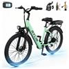 NONE 24'' Bicicletta Elettrica Città per Adulti SU7, Batteria Integrata 36V 13Ah, 7 Velocità, 25km/h, 35-55km, Display LED con Sblocco NFC, 250W E-bike Urbana per Donna e Uomo