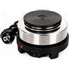 NONE Piastra elettrica portatile da 500W con controllo della temperatura regolabile, fornello elettrico in metallo da 14x14x6,5 cm per cucina, caffè e campeggio, compatibile con tutti i tipi di pentole a