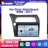 srnubi Lettore Multimediale Autoradio Carplay UIS6125 Navigazione GPS per Honda Civic Hatchback 2006 - 2011 Android Auto 4G DSP Audio Schermo Touch Pulsanti Luminosi WIFI
