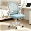Dryfeedo Sedia da Ufficio Dryfeedo, Sedia Ergonomica da Scrivania con Rivestimento in Rete Traspirante, Braccioli Ribaltabili, Sedia per Computer Regolabile in Altezza, Sedia Leggera 360° ° Sedia girevole