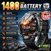 TAVYU Nuovo Smartwatch 2026 con Batteria Ultra Grande da 1400mAh per Uomo, Schermo AMOLED da 1,7 Pollici, Chiamate Bluetooth, Impermeabilità IP68, Torcia LED, Smartwatch per Fitness e Sport all'Aperto