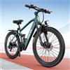 Aairsk Bicicletta elettrica GT900 26" - E-Bike 250W 45Nm - Batteria 36V 13Ah - Doppia sospensione - 21 velocità - Avviamento NFC, Blu