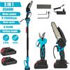 Forbici per potatura telescopiche 3 in 1 con motosega elettrica da 6 pollici, attrezzo per potatura rami alti da giardino, compatibile con batteria Makita