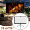 NONE Schermo per proiettore da 84 pollici 16:9, montabile su treppiede e a parete - 160 ° Angolo di visione, Display HD/4K con guadagno 1.0, Materiale a 5 strati, Design con supporto portatile, Ideale