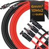 GLIESE Cavo di prolunga PV resistente alle alte temperature, 10 metri, 6 mm², 10 AWG, impermeabile IP67, cavo solare 1000V DC, resistente ai raggi UV e all'ozono, con connettori per moduli solari e impianti