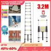 BRIEFNESS Scala Telescopica Estensibile in Alluminio da 3,2M (10,5 Piedi), Pieghevole, Portatile, 11 Gradini, Scala per Soffitta, Scala Multiuso Fai-da-Te