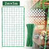 NONE Rete di supporto per piante 2x5m, Rete per piselli con 50 fascette, Rete per piante rampicanti per cetrioli, fagioli, verdure e frutta