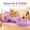 NONE Tenda da gioco per bambini 3 in 1 a forma di elefante rosa con tunnel e vasca per palline, casetta pieghevole per bambini, giocattolo sicuro in rete traspirante per interni ed esterni, ampio spazio
