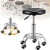 NONE Sgabello Regolabile, Sgabelli da Bar con Ruote Girevoli, per Parrucchieri, Manicure, Tatuaggi, SPA, Terapia Estetica, Bar, Studio