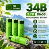 Batteria ricaricabile agli ioni di litio INR18650‑34B 3400mAh 3.7V 20A 18650 per torcia multiuso, auto giocattolo e dispositivi elettrici