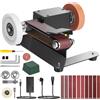 Betuyoo Mini Levigatrice a Nastro 800W, Smerigliatrice a Nastro da Banco a 7 Velocità Variabili, Lucidatrice Elettrica, Utensile Fai-da-te per Levigatura Legno, Metallo e Affilatura Coltelli # 20