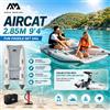 NONE AQUA AIRCAT 285 Catamarano Gonfiabile 2,85M 9'4" per 4 Persone, Gommone in PVC con Ponte ad Aria Drop Stitch, Scafo Stabile a Tunnel, Ideale per Pesca, Immersioni, Touring, Sport Acquatici, Barca