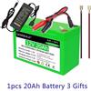 DAWEIKALA Batteria agli ioni di litio 12V 20Ah 18650 del 2026 con BMS, alta potenza 360W, batteria ricaricabile per spruzzatore con BMS e caricabatterie, batteria al litio solare fai-da-te di grado A.