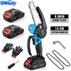DWiusty Motosega Elettrica Senza Fili DWiusty 21V 6 Pollici, Potente Motosega Elettrica Portatile con Sistema di Lubrificazione Automatica, Sega per Potatura e Lavorazione del Legno