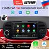 AUTOTOP Schermo Multimediale da 7 Pollici con Linux per Fiat 500 500C 500E Abarth 2007-2015, CarPlay Wireless, Android Auto, Bluetooth, GPS, Navigazione, DSP, Autoradio