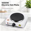 NONE Nuova Piastra Elettrica Singola da 1000W, Fornello Elettrico Portatile da Banco con 5 Livelli di Temperatura, Bruciatore Compatto 220‑240V per Cucinare a Casa, in Dormitorio o in Camper