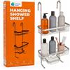 NONE Mensola doccia sospesa in acciaio inossidabile, organizer da bagno a parete, antiruggine, resistente all'acqua, mensola angolare per shampoo, sapone, articoli da toeletta, senza foratura, facile