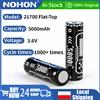 Nohon Kit Batteria al Litio Ricaricabile Nohon 21700, Design a Testa Piatta, Grande Capacità di 5000mAh per Lunga Durata della Batteria, Pratico Contenitore di Ricarica, Uscita Stabile e Affidabile, Adatto