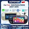 AUTOTOP Autoradio multimediale Linux da 7 pollici per Fiat 500 500C Abarth 2007-2015 con Carplay wireless, Android Auto, Bluetooth, DSP, FM, telecamera di retromarcia e navigazione GPS.