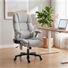 HOMCOM Sedia da ufficio HOMCOM ergonomica XXL con braccioli alti pieghevoli, sedile ampio, sedia da scrivania regolabile in altezza con supporto lombare ad airbag, sedia girevole con funzione basculante fino