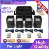 NONE Podofo 4PCS 6x18W RGBWA+UV 6IN1 Faro Par con Borsa, Controllo Remoto DMX, Faro Par WiFi Wireless, Luce LED da Palco per Matrimoni, DJ, Feste