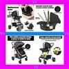 Sianldcone Passeggino 3 in 1 per Neonati, Leggero e Portatile, Pieghevole, con Seduta Alta, Carrozzina da Viaggio con Seggiolino Auto, Materasso in Memory Foam e Borsa Portaoggetti, Carrello alla Moda per