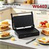 NONE Piastra Elettrica per Sandwich 1050W, Design con Apertura a 180 Gradi, Superficie Antiaderente in PTFE e Alluminio per Preparazione di Brunch, Carne e Snack da Banco, 220‑240V 50/60Hz