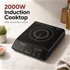 NONE Nuovo piano cottura a induzione singolo da 2000W, fornello elettrico portatile con 8 livelli di temperatura e 6 funzioni di cottura, bruciatore da piano di lavoro con controllo touch per cucina