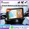 Podofo Display Digitale Portatile da 5 Pollici per Cruscotto Moto, Navigatore GPS per Moto, Schermo Wireless con CarPlay e Android Auto (Non supporta la fotocamera)