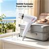 NONE WETECH Asciugacapelli da Viaggio Pieghevole 1600W 100‑240V Doppio Voltaggio Universale Asciugacapelli Portatile con Modalità Aria Fredda Integrata e Gancio per Appendere per Viaggi di Lavoro e Uso
