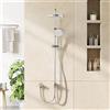 HiMISS Kit Regolabile per Colonna Doccia con Sistema Doccia a Pioggia | Set Doccia in Acciaio Inox con Doccia Manuale a 3 Modalità e Soffione Rotondo da 25 cm, Senza Miscelatore