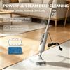 NONE Scopa a Vapore Elettrica, Pulitore a Vapore per Pavimenti con Cavo Lungo 5M e 2 Panni Lavabili, Riscaldamento Rapido, Vaporizzatore Multi-superficie per Parquet, Piastrelle, Moquette, Laminato,